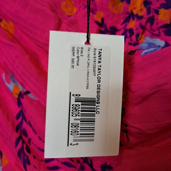 Tanya Taylor Falling Floral 100% Silk Virginia Dress Revolve Sz 2 MSRP $595 NWT - Picture 5 of 13
